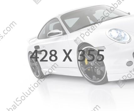White sports car with a watermark displaying "428 x 355" overlaying the image on a plain gray background.