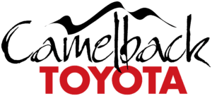Logo of camelback toyota featuring stylized red text "camelback" above the word "toyota" in black, set against a white background.